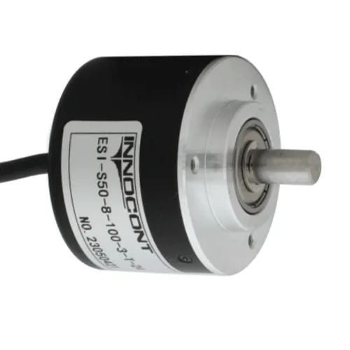 Инкрементальный энкодер D=40мм, выступающий вал 8мм, 500 имп/об, 5VDC, выход TTL, IP54, -20…+80°C, радиальный кабель 2м