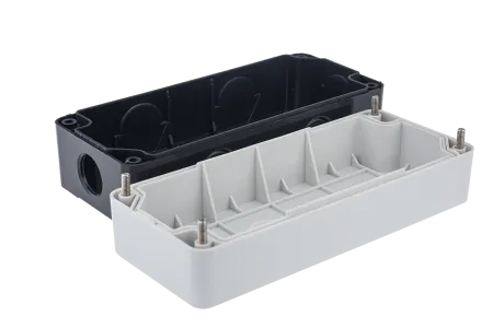 Корпус кнопочного поста, 4 отверстия, серый, IP54