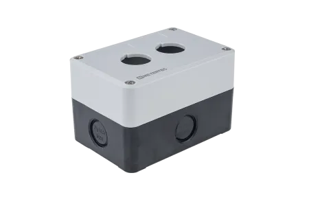 Корпус кнопочного поста, 2 отверстия, серый, IP54