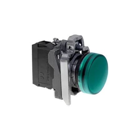 Лампа сигнальная зеленая, 220V AС/DC, IP65, металл