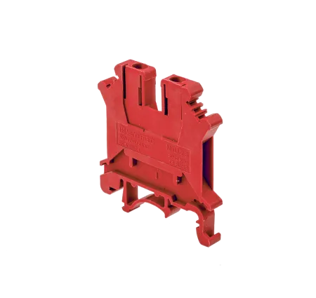 Клемма винтовая проходная, 2.5 мм², красная