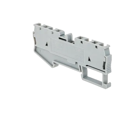 Клемма пружинная четырехпроводная,  4 мм², серая