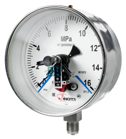 Вакуумметры, мановакуумметры, манометры электроконтактные коррозионностойкие ДВ2005ф Кс, ДА2005ф Кс, ДМ2005ф Кс (Диаметр: 160 мм)