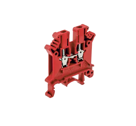 Клемма винтовая проходная, 2.5 мм², красная
