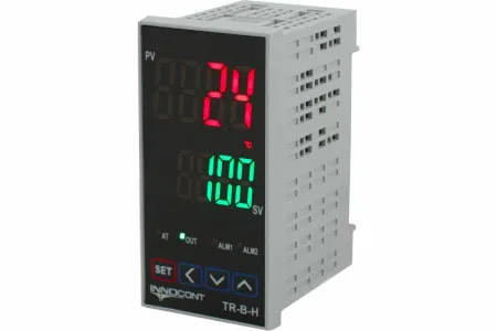 INNOCONT Температурный контроллер, 2 дисплея, 4 разряда, 48x96x62 мм, 2 аварийных выхода, 110-220VAC, выход: реле + твердотельное реле TR-B-H