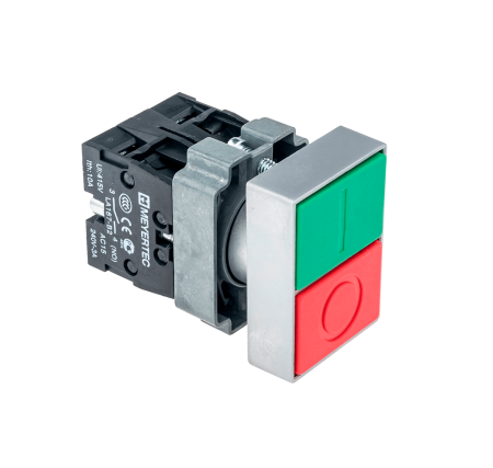 Кнопка двойная 1NO+1NC, выступающий толкатель