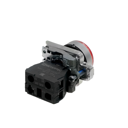 Кнопка красная с подсветкой, 1NС, 220V AC/DC, IP65, металл
